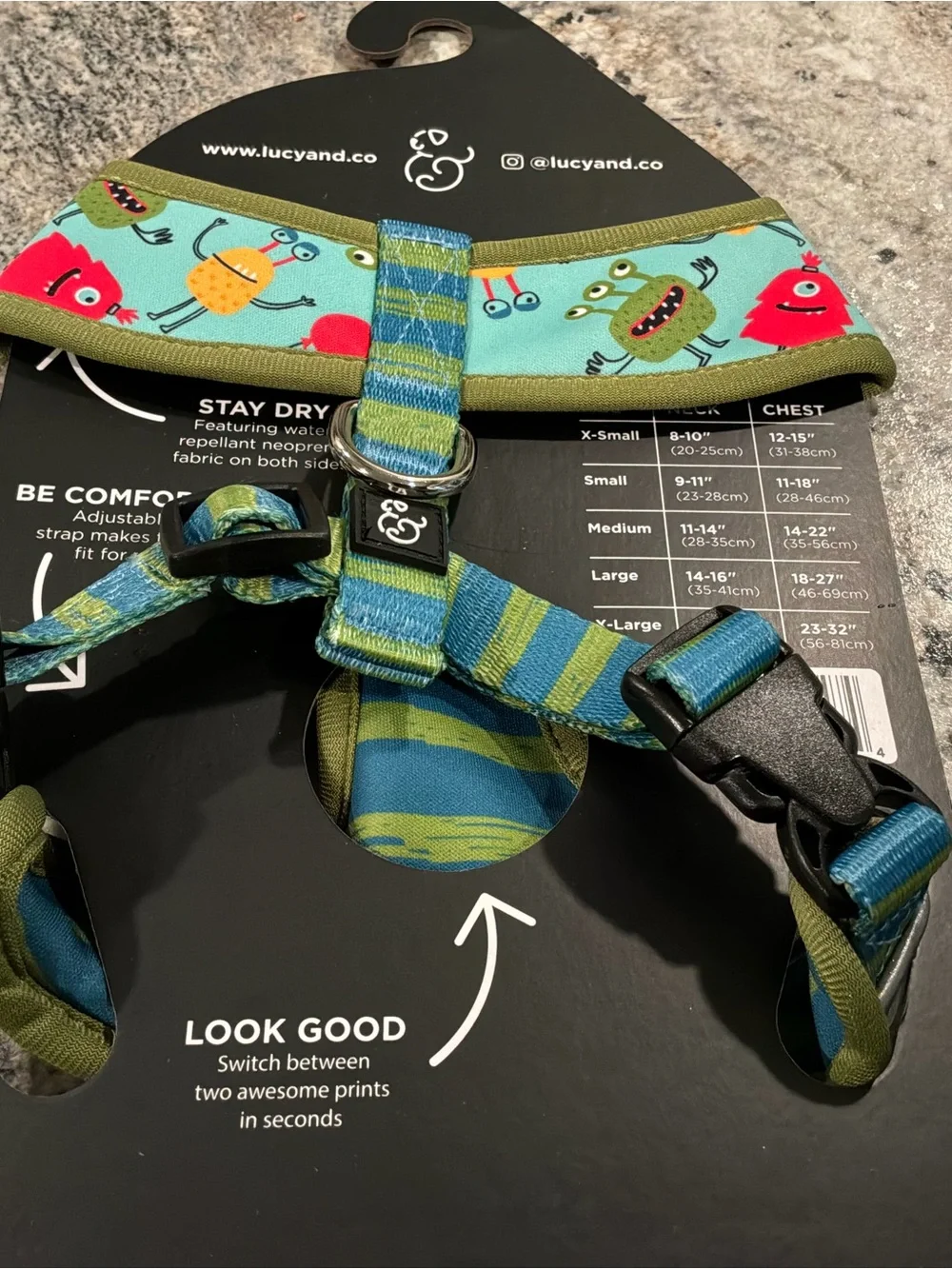 Water Resistance Comfortable Lucy & Co Reversible Dog Harness Size S dog NET